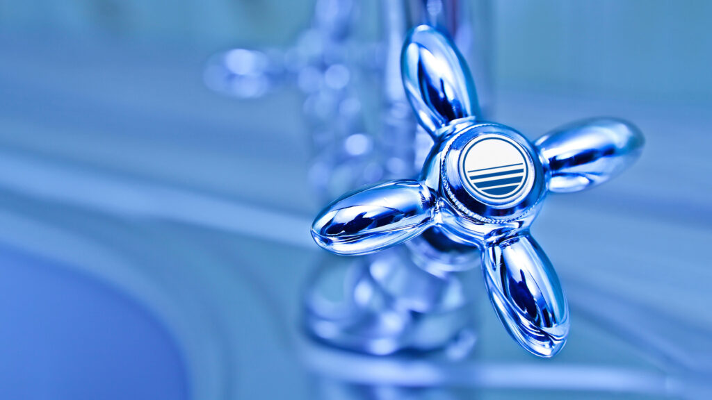 Wasserhahn mit WVGN Logo
